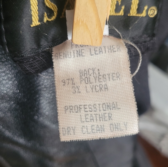 ISABEL U.S.A Vintage Chic Black Genuine Leather Flare Wide Leg Pants  Size 2 - Picture 8 of 9